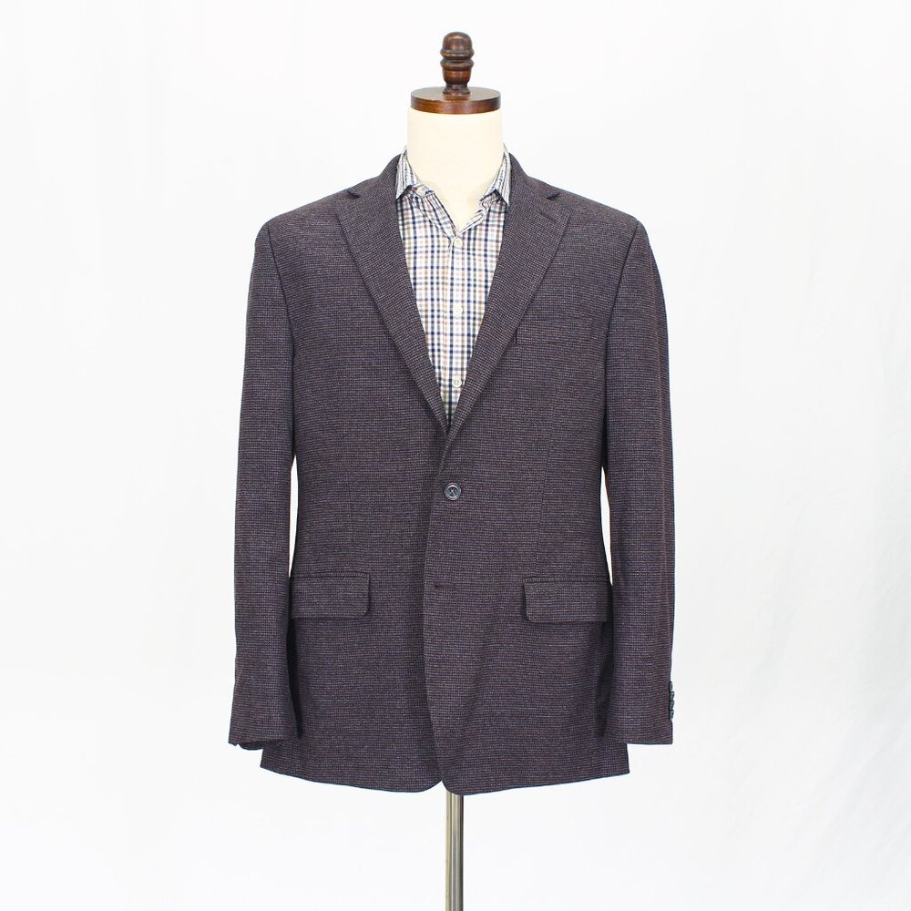 Michael Kors 42L Brown Blazer Sport Coat Jacket 2-Button Houndstooth Y243